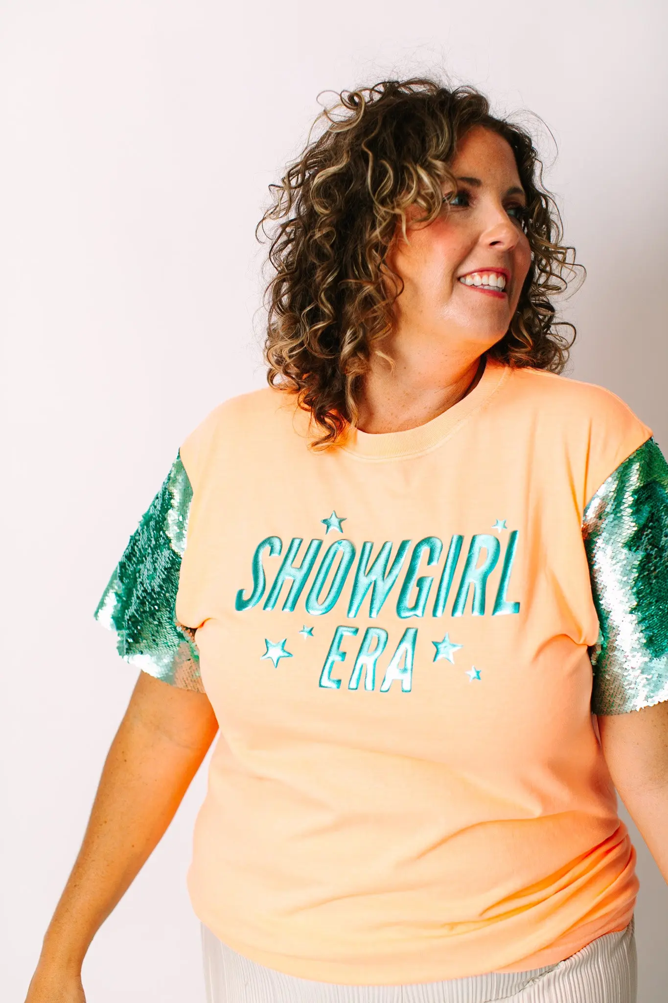 Showgirl Mint Sequin Party Tee - Image 4