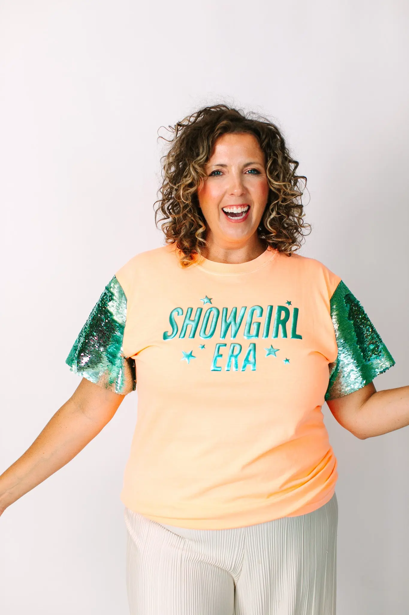 Showgirl Mint Sequin Party Tee - Image 5