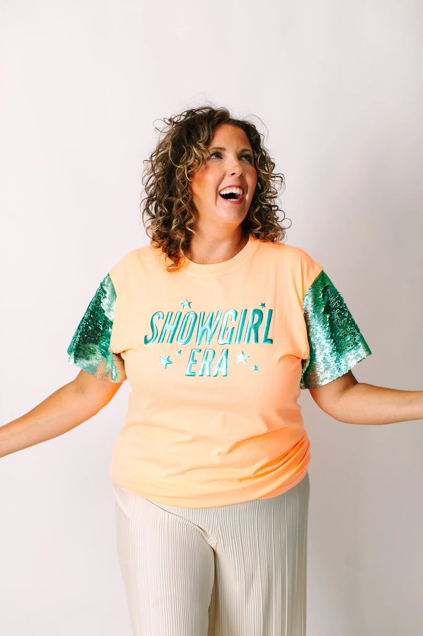Showgirl Mint Sequin Party Tee - Image 6