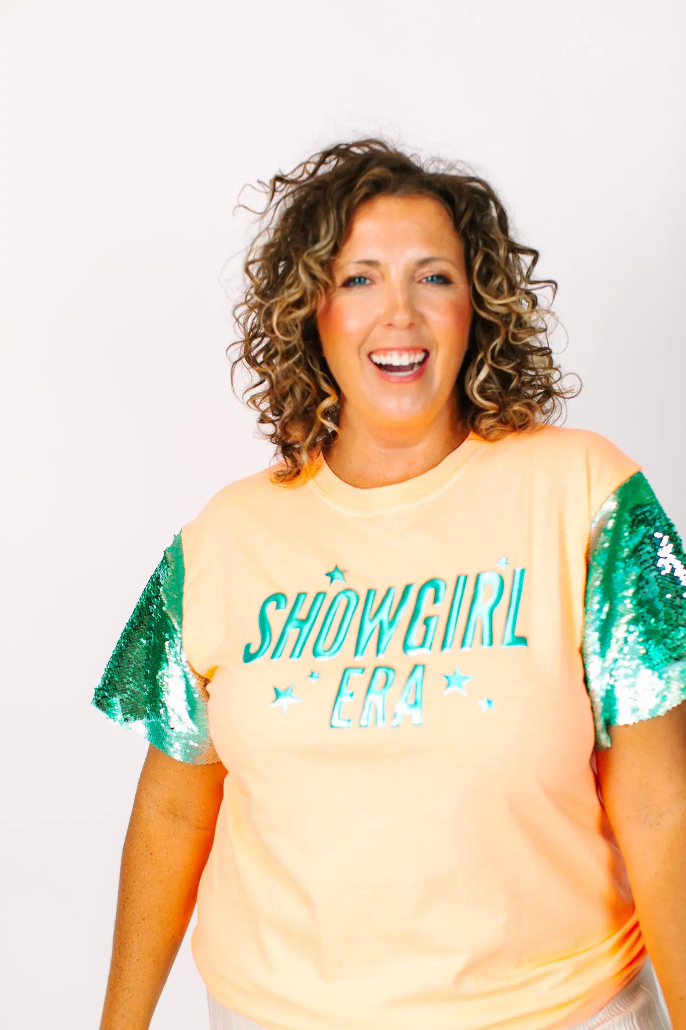 Showgirl Mint Sequin Party Tee - Image 7