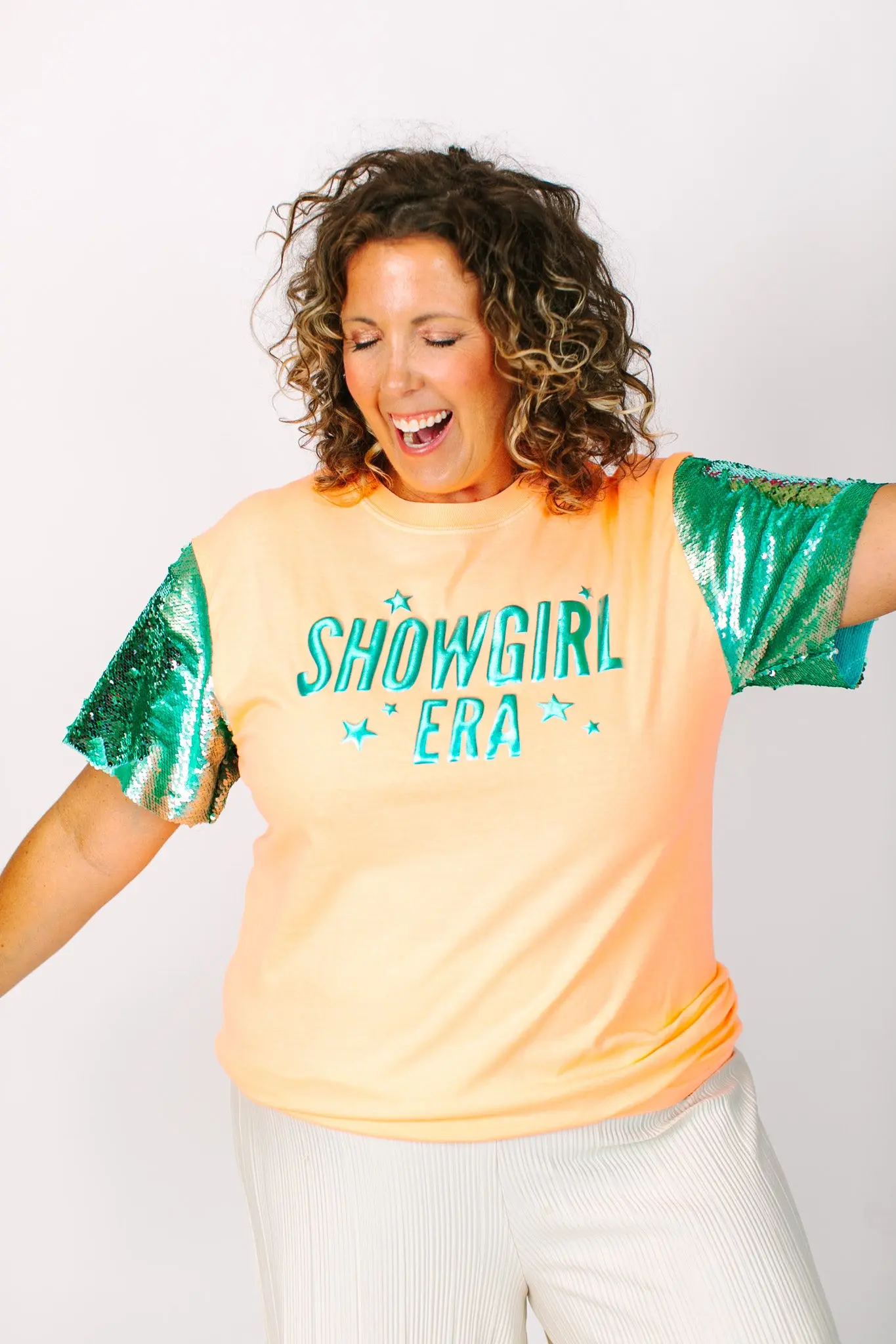 Showgirl Mint Sequin Party Tee - Image 8