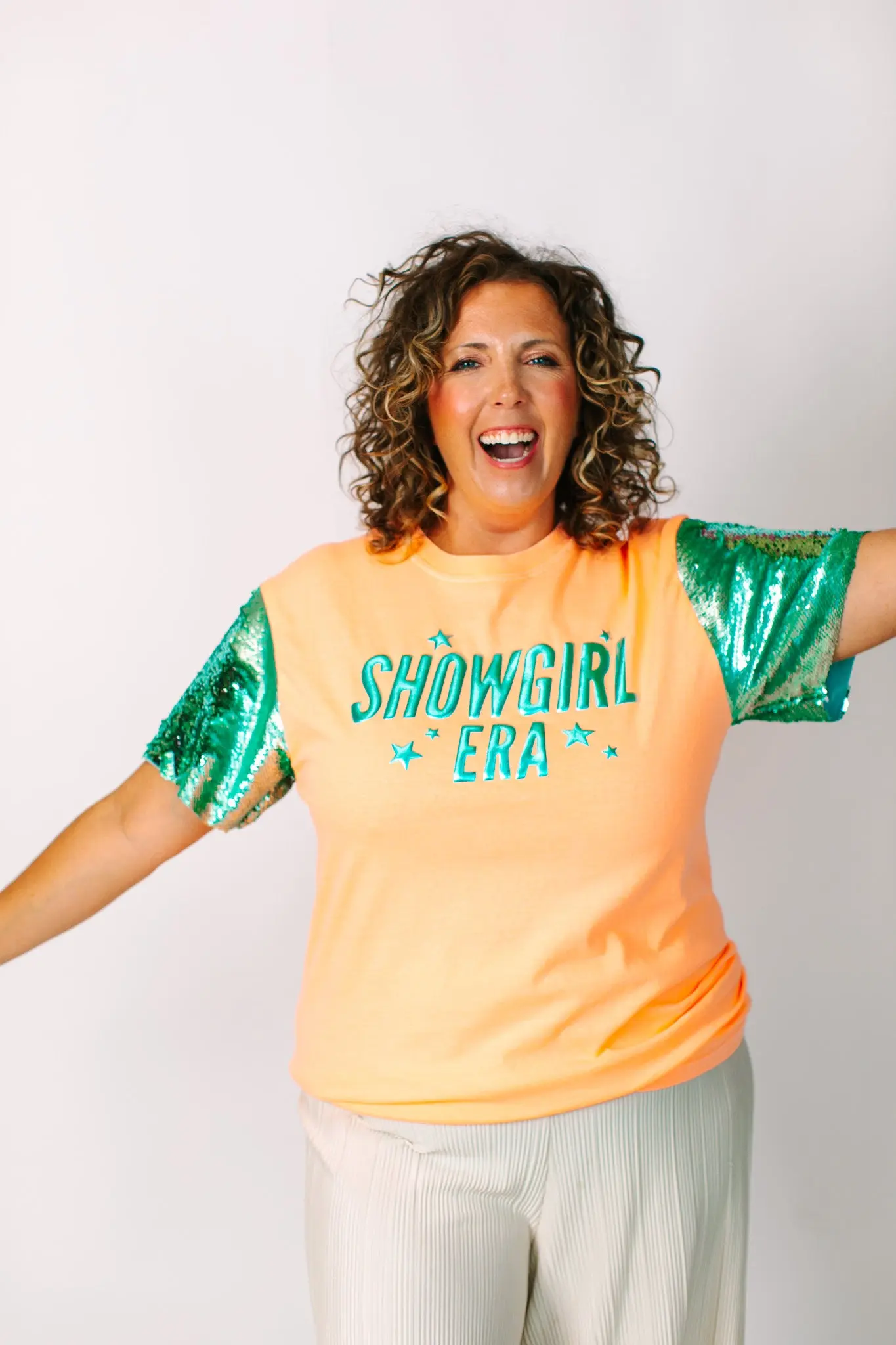 Showgirl Mint Sequin Party Tee - Image 9