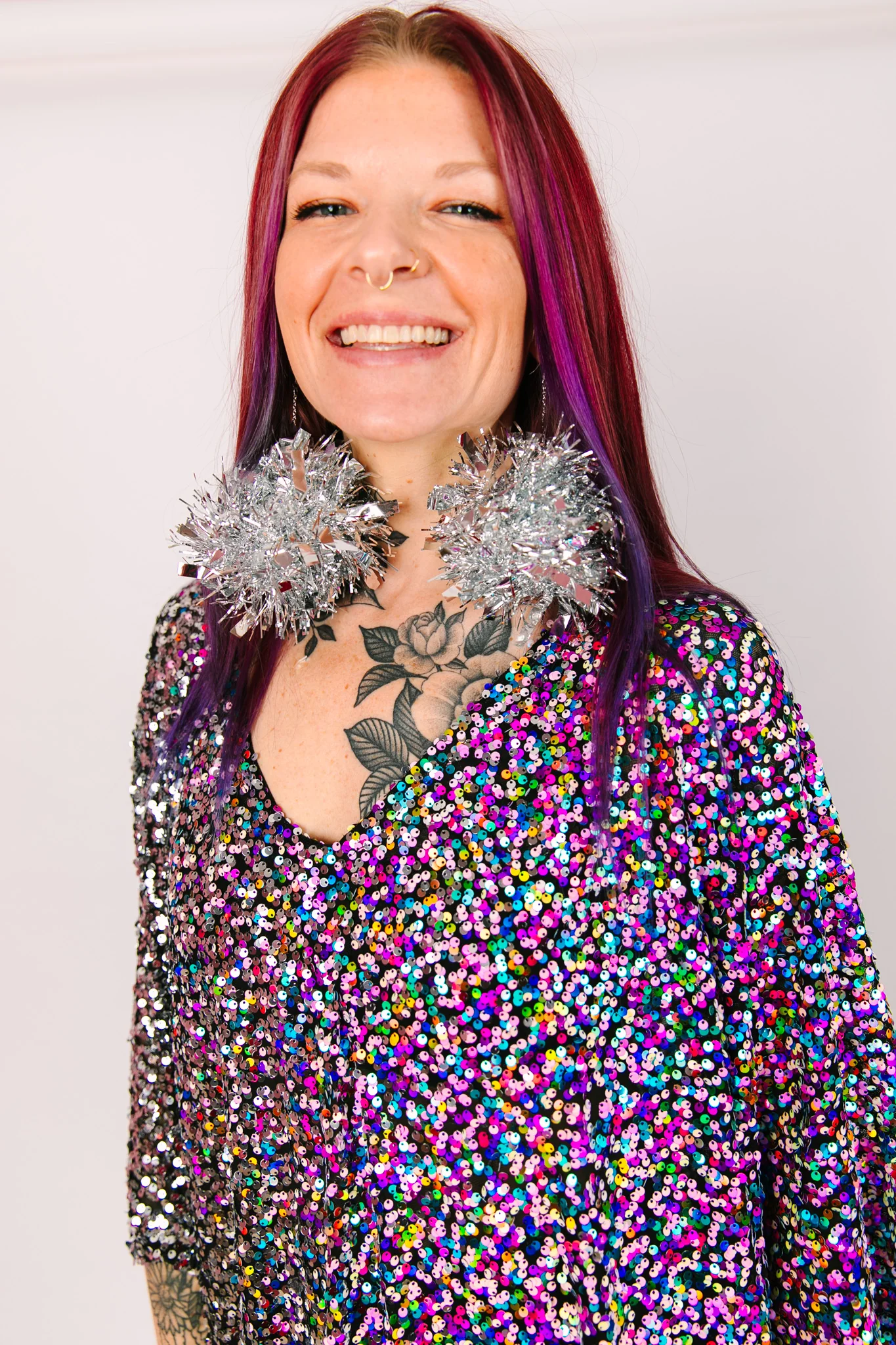 Silver Glitz Pom Pom Earrings - Image 3