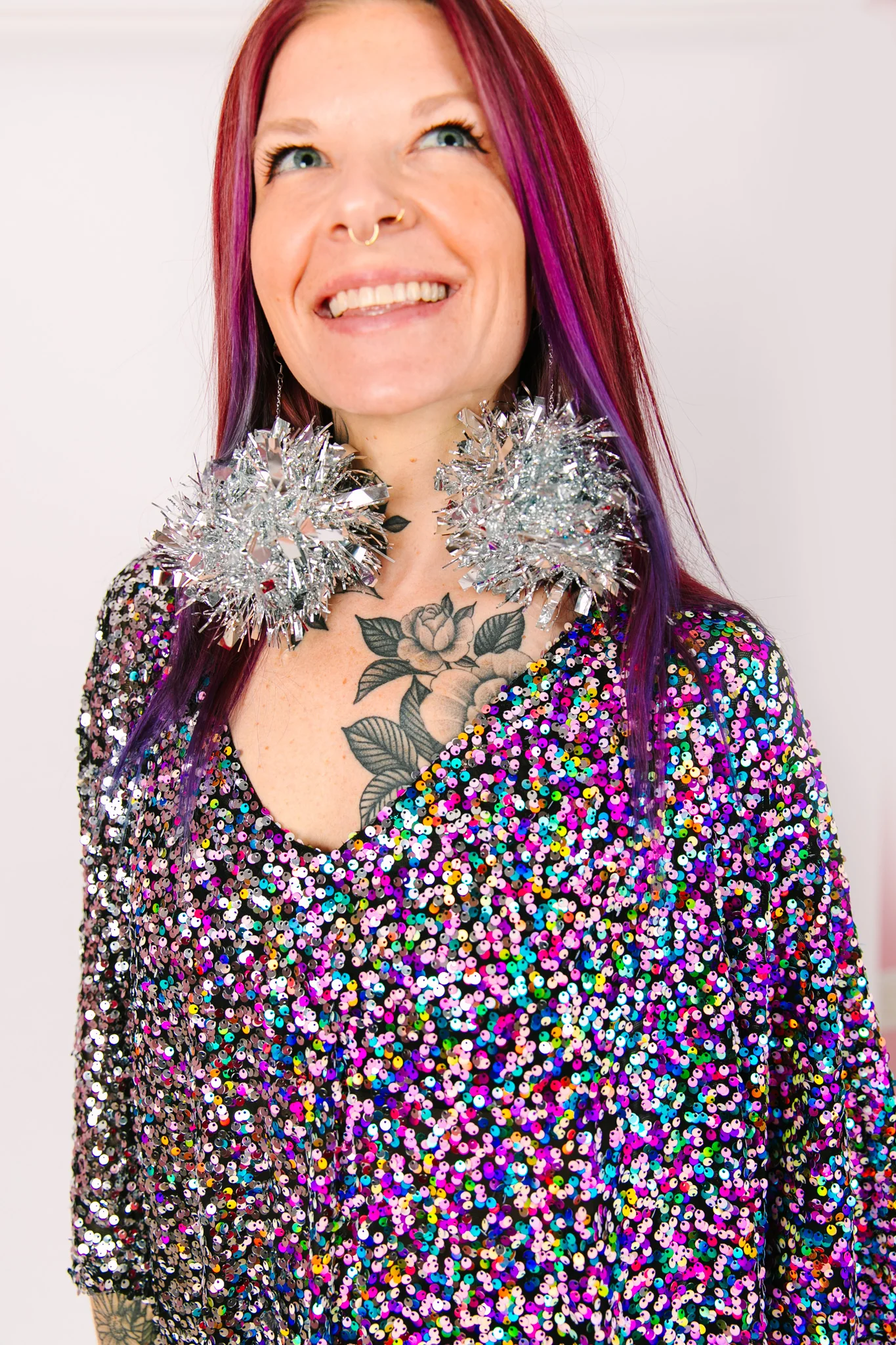 Silver Glitz Pom Pom Earrings - Image 7