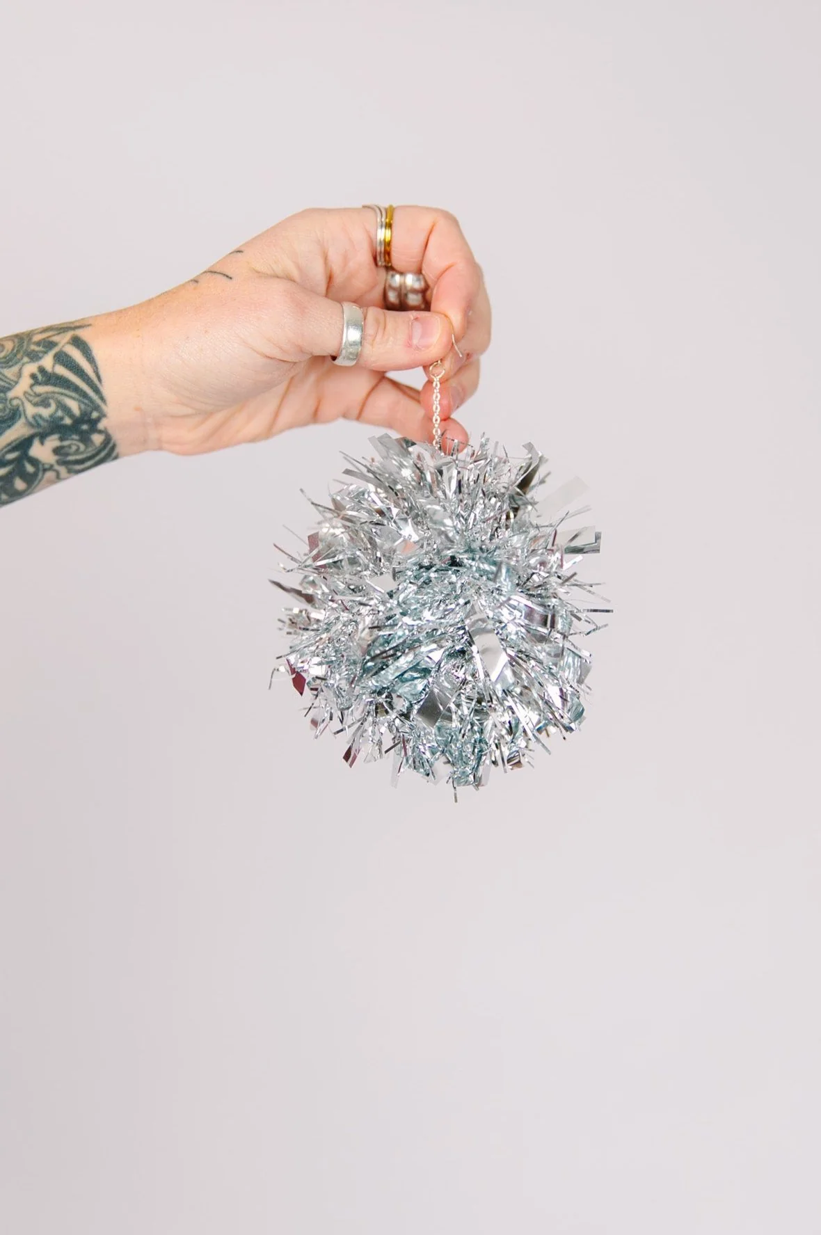 Silver Glitz Pom Pom Earrings - Image 8
