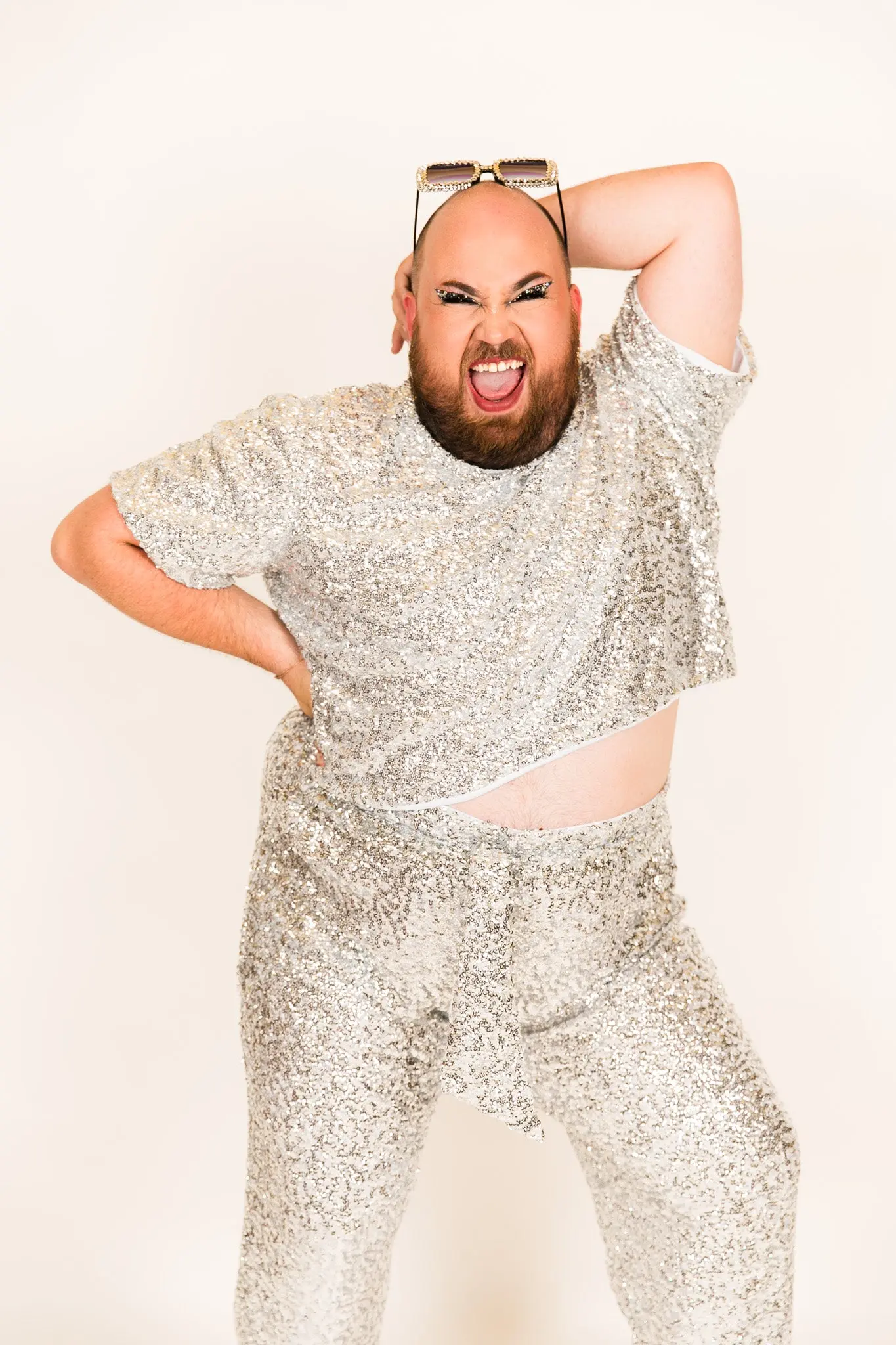 Silver High Waisted Sequin Party Pant - Image 6
