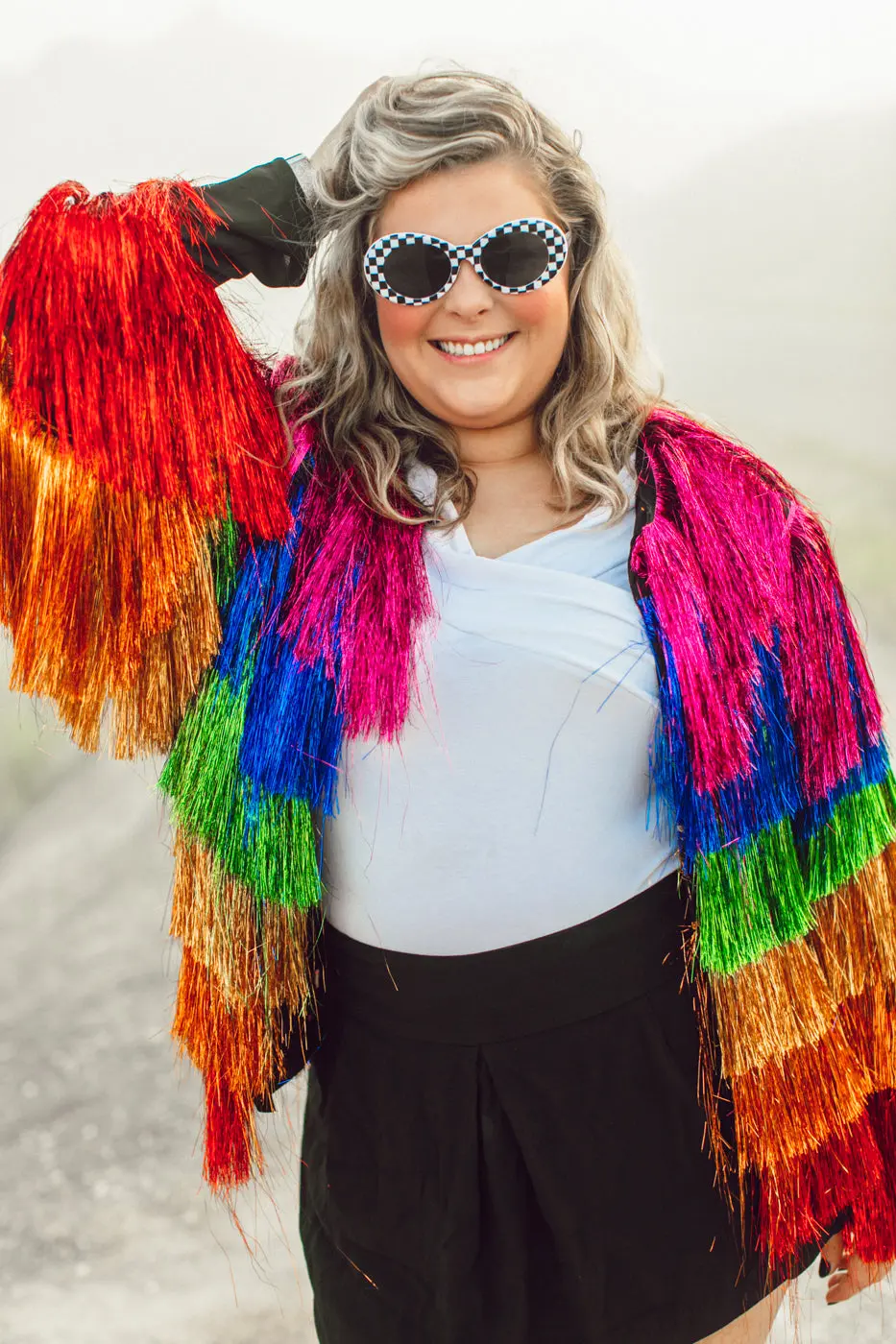 The Rebel Rainbow Tinsel Fringe Jacket - Image 2