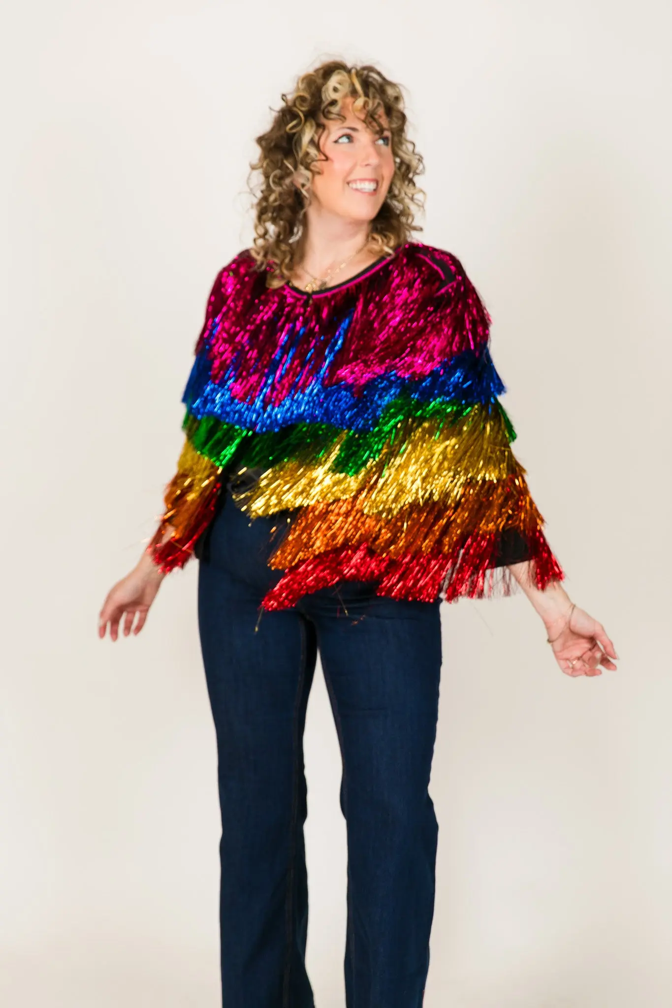 The Rebel Rainbow Tinsel Fringe Jacket - Image 3