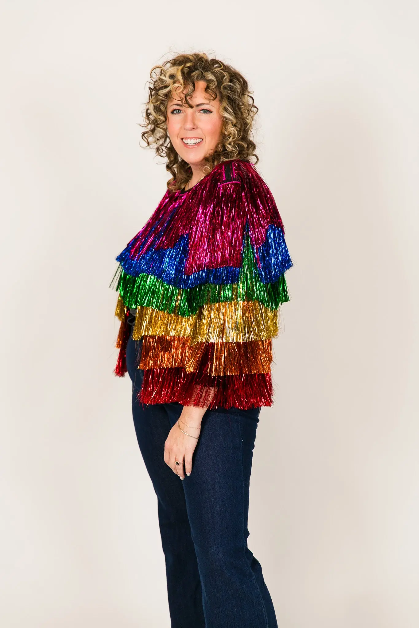 The Rebel Rainbow Tinsel Fringe Jacket - Image 5