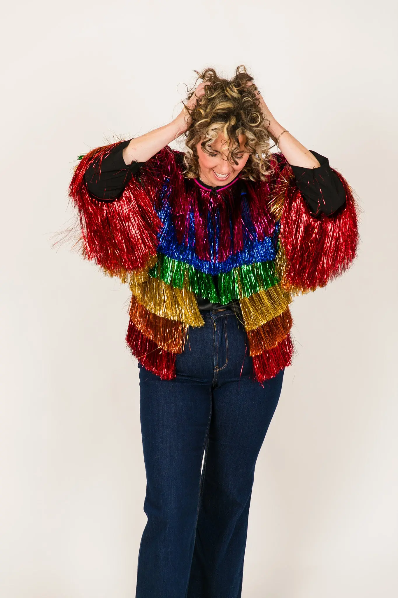 The Rebel Rainbow Tinsel Fringe Jacket - Image 6
