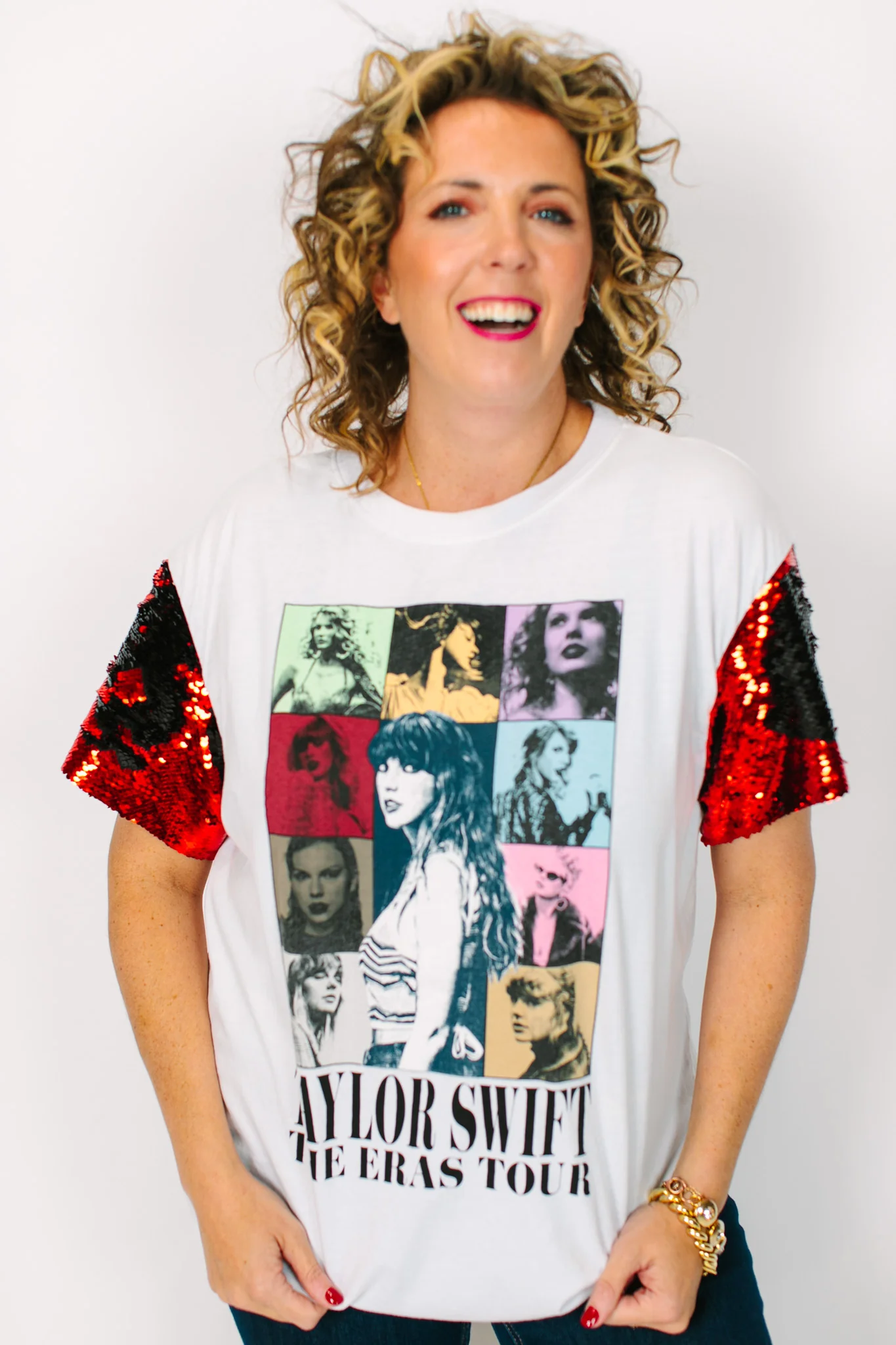 TSwift Eras Tour Red Sequin Party Tee