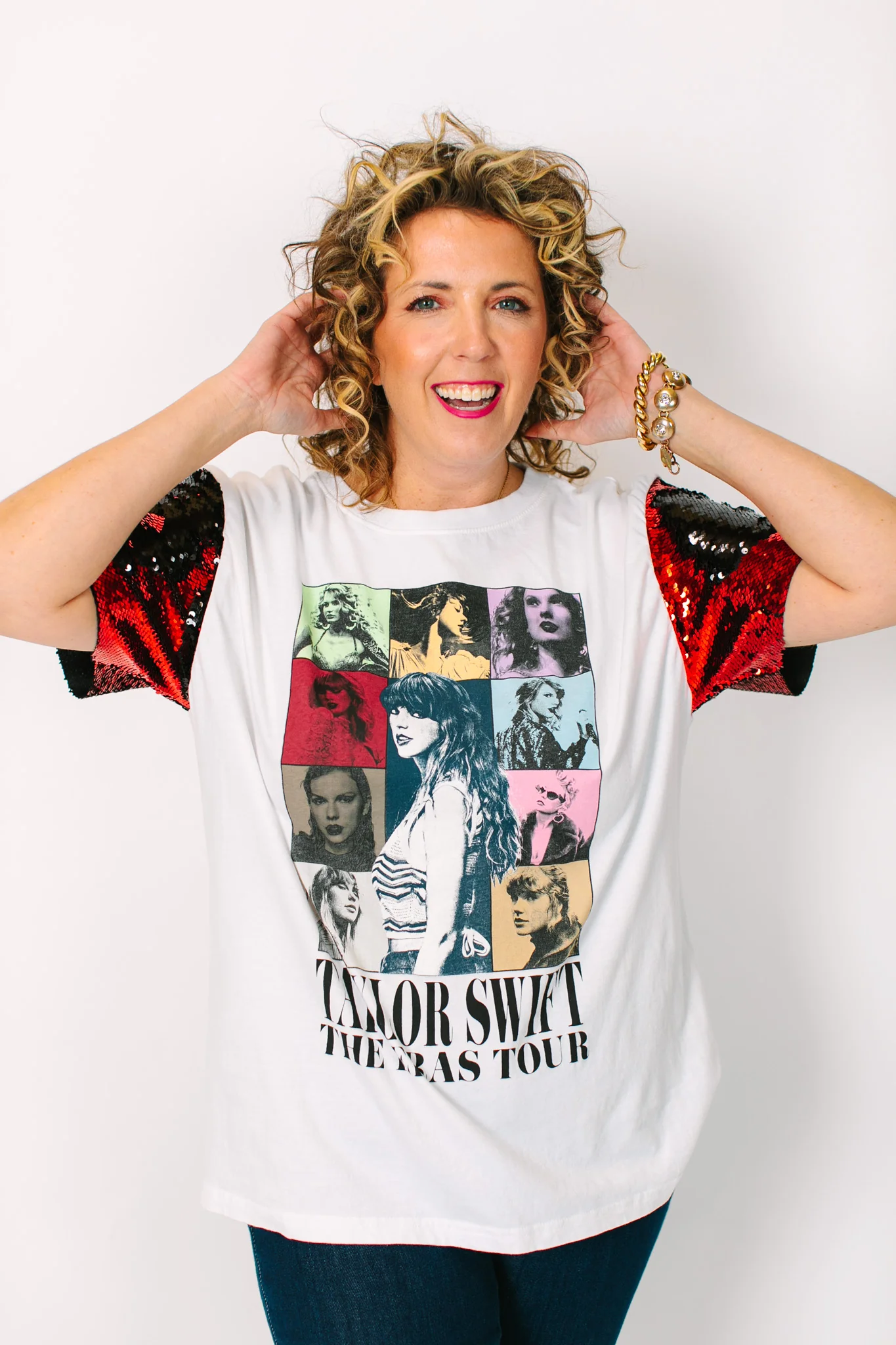 TSwift Eras Tour Red Sequin Party Tee - Image 6