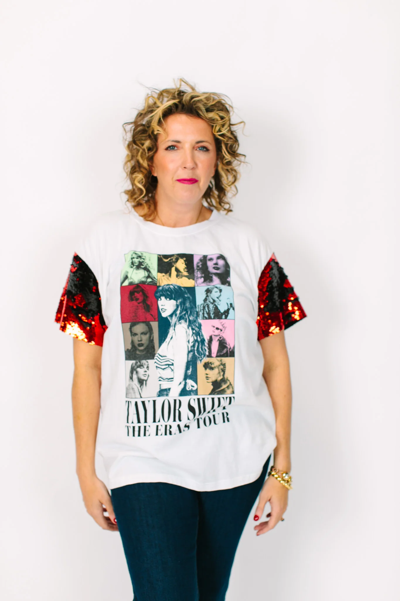 TSwift Eras Tour Red Sequin Party Tee - Image 7