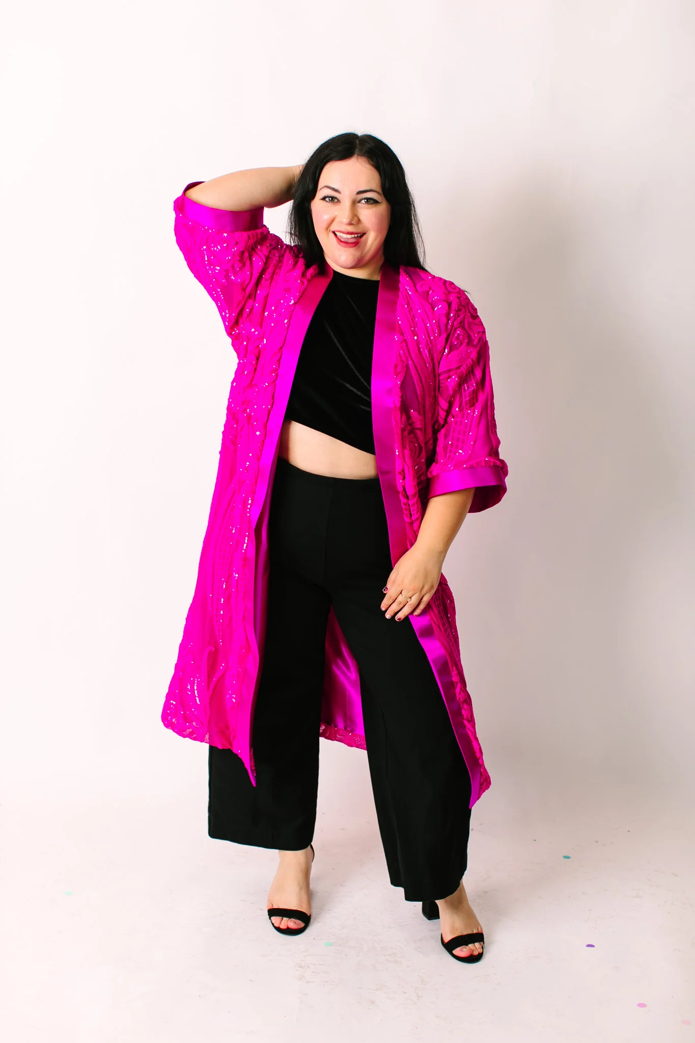 Vibrant Fuchsia Embroidered Duster - Image 14