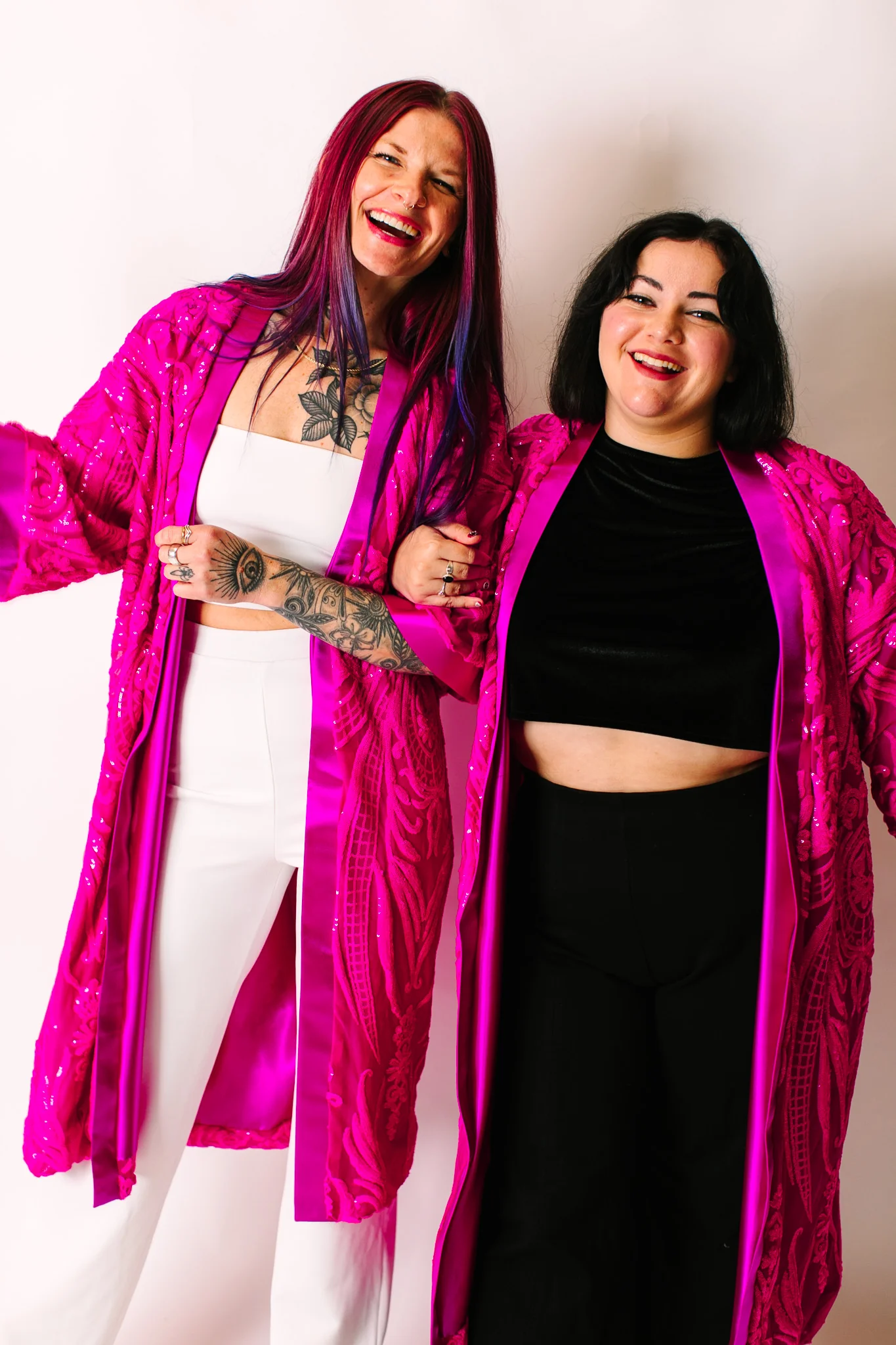 Vibrant Fuchsia Embroidered Duster - Image 2